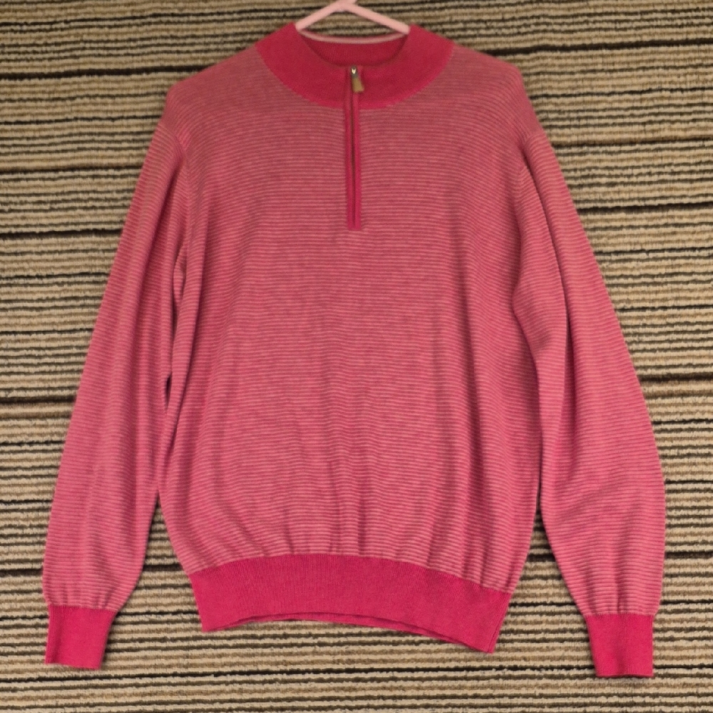 PETER MILLAR Crown Soft Pink Pima Cotton Silk Cashmere Sz M Pullover Sweater NEW